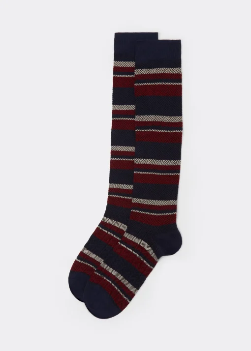 Calcetines Largos Rayas Hombre