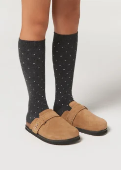 Calcetines Largos Topos Purpurina Niños