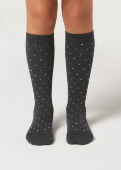 Calcetines Largos Topos Purpurina Niños