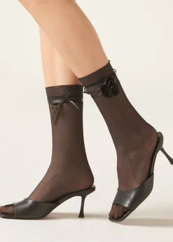 Calcetines Lycra De Tul Con Flor