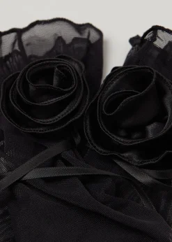 Calcetines Lycra De Tul Con Flor