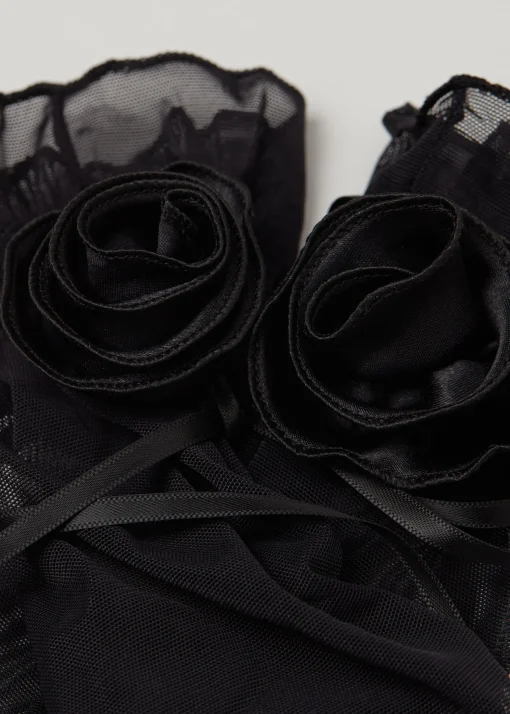 Calcetines Lycra De Tul Con Flor