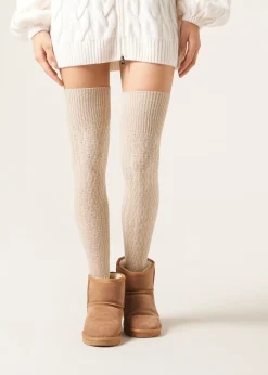 Calcetines Por Encima De La Rodilla Lana Espiga