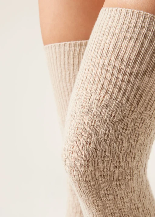 Calcetines Por Encima De La Rodilla Lana Espiga