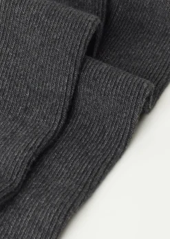 Calcetines Por Encima De La Rodilla Cashmere Con Canalé