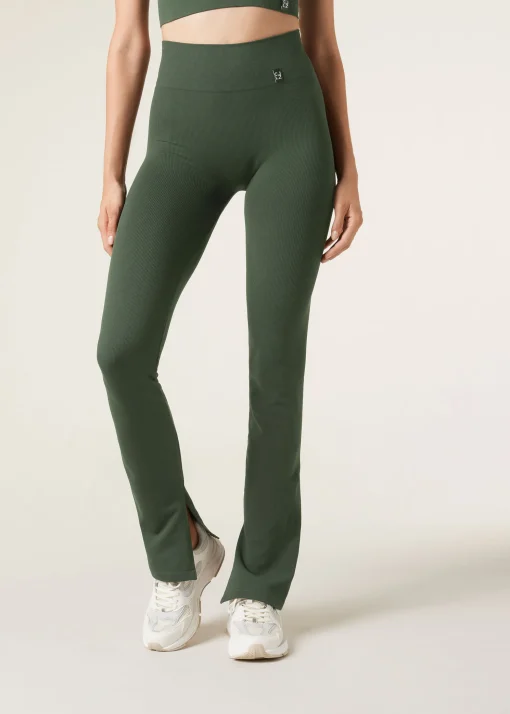 Legging Flare Deportivo Con Abertura Inferior