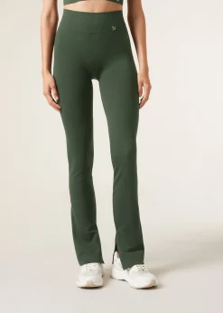 Legging Flare Deportivo Con Abertura Inferior