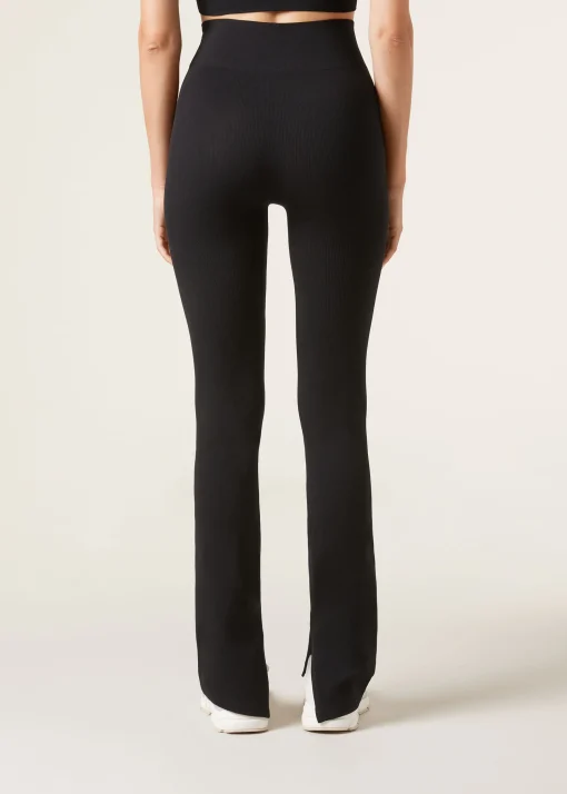 Legging Flare Deportivo Con Abertura Inferior