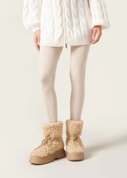 Leggings De Canalé Con Cashmere