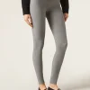 Leggings De Canalé Con Cashmere