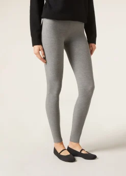 Leggings De Canalé Con Cashmere
