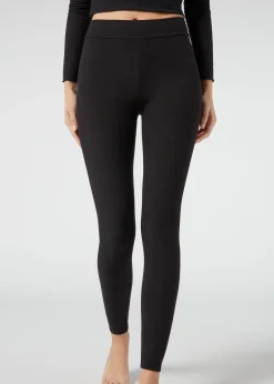 Leggings De Canalé Con Cashmere
