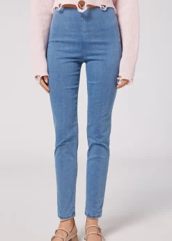 Leggings de Denim Skinny de Cintura Alta