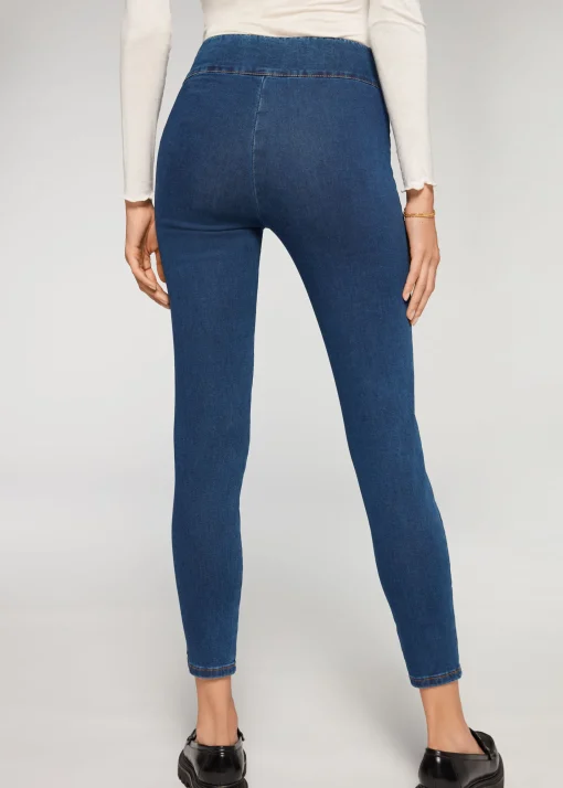 Leggings de Denim Skinny de Cintura Alta