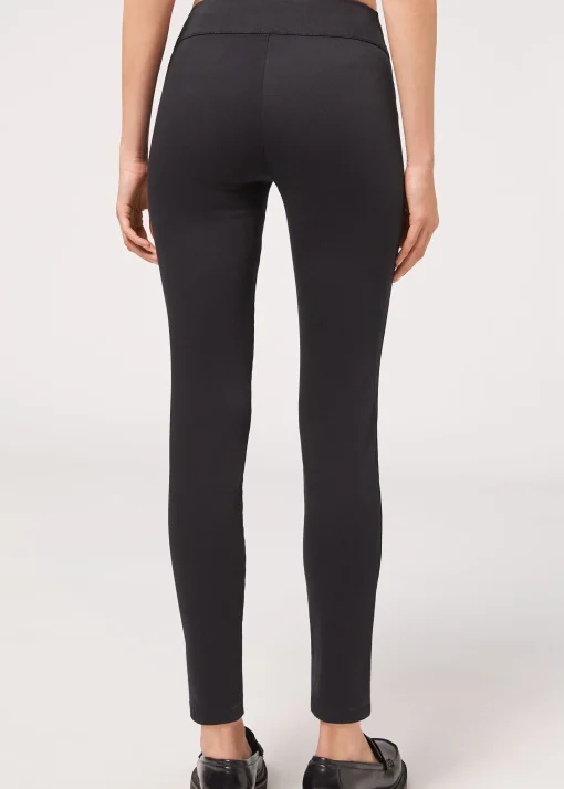 Leggings de Denim Skinny de Cintura Alta