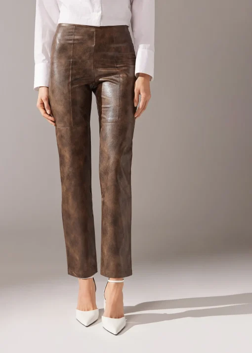 Leggings Térmicos Efecto Encerado Vintage