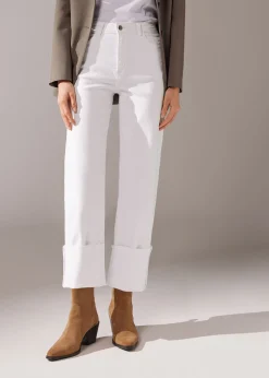 Pantalón Culotte Denim Vuelta Bajo