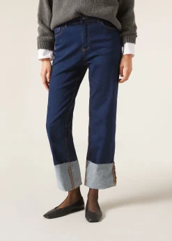 Pantalón Culotte Denim Vuelta Bajo
