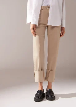 Pantalón Culotte Denim Vuelta Bajo