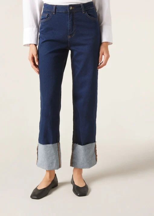 Pantalón Culotte Denim Vuelta Bajo