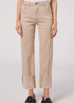 Pantalón Culotte Denim Vuelta Bajo