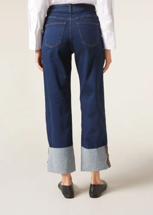 Pantalón Culotte Denim Vuelta Bajo