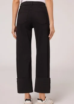 Pantalón Culotte Denim Vuelta Bajo
