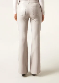 Pantalón Flare Efecto Piel