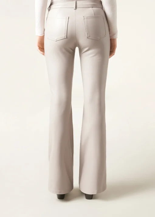 Pantalón Flare Efecto Piel