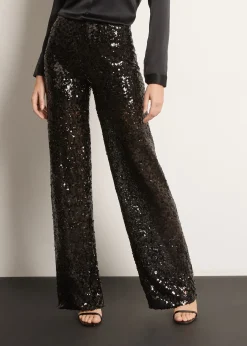 Pantalón Palazzo Con Lentejuelas