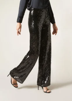 Pantalón Palazzo Con Lentejuelas