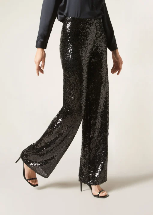 Pantalón Palazzo Con Lentejuelas