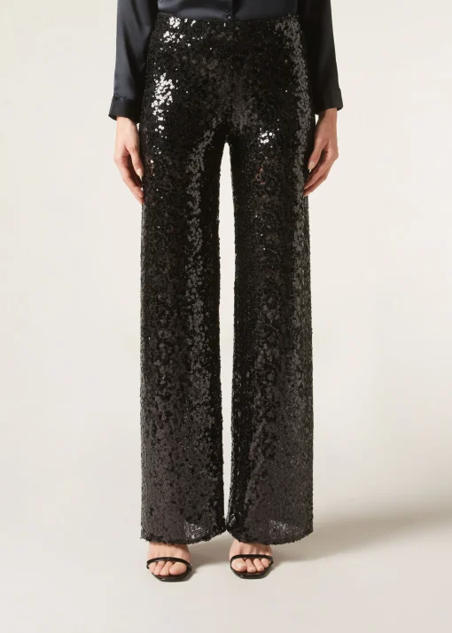 Pantalón Palazzo Con Lentejuelas