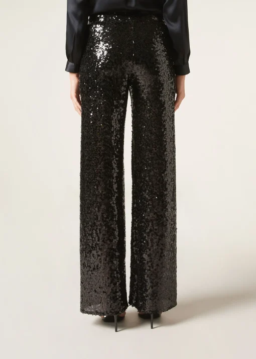 Pantalón Palazzo Con Lentejuelas