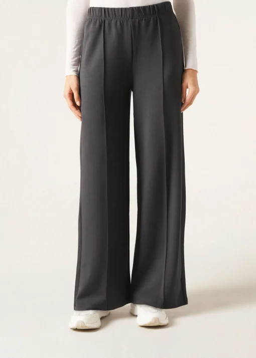 Pantalón Palazzo Deportivo Con Raya Vertical