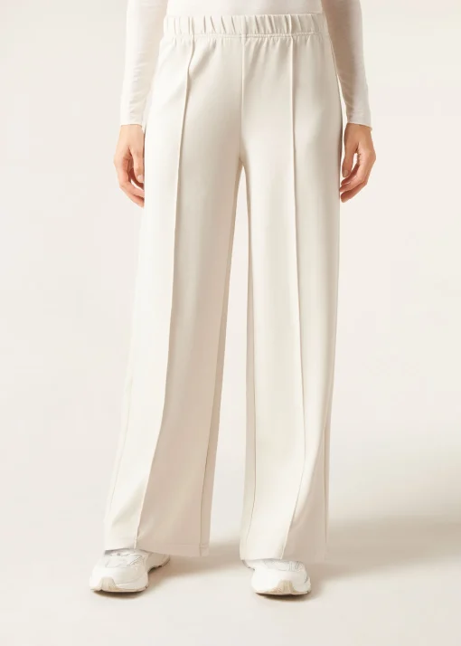 Pantalón Palazzo Deportivo Con Raya Vertical