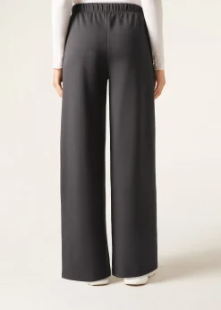 Pantalón Palazzo Deportivo Con Raya Vertical