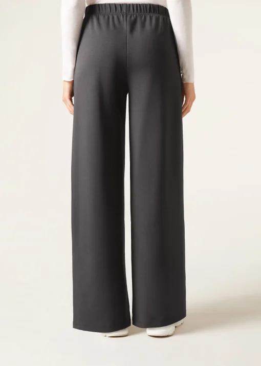 Pantalón Palazzo Deportivo Con Raya Vertical