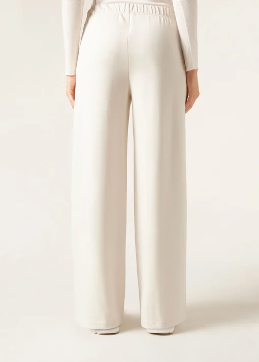 Pantalón Palazzo Deportivo Con Raya Vertical