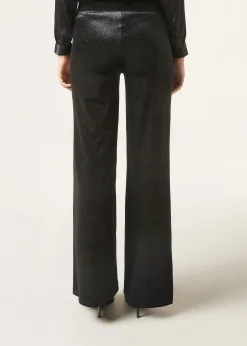Pantalón Palazzo Terciopelo Con Strass