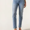 Pantalón Recto Denim Con Strass