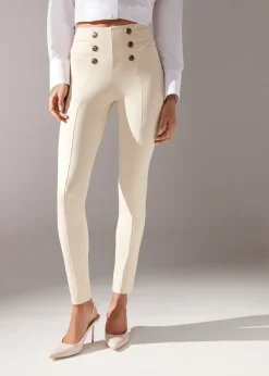 Pantalón Sailor Efecto Shapping Con Detalle Botones