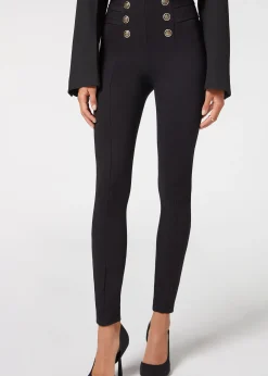 Pantalón Sailor Efecto Shapping Con Detalle Botones