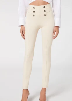 Pantalón Sailor Efecto Shapping Con Detalle Botones