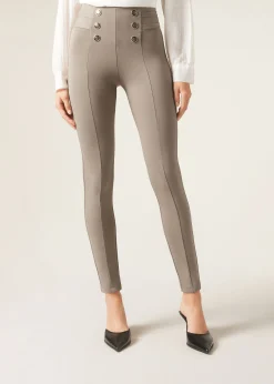 Pantalón Sailor Efecto Shapping Con Detalle Botones