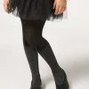 Panty Cashmere Efecto Calza Bicolor Con Lazo Y Glitter