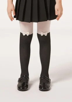 Panty Efecto Calza Bicolor Con Lazo