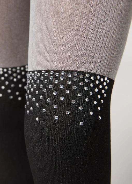 Panty Efecto Calza Bicolor Con Strass