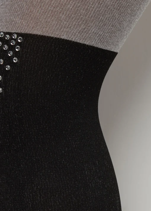 Panty Efecto Calza Bicolor Con Strass