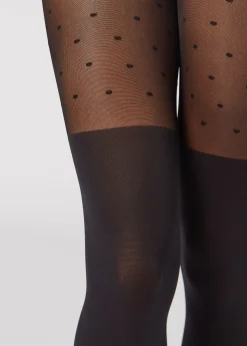 Panty  Efecto Calza Con Lunares